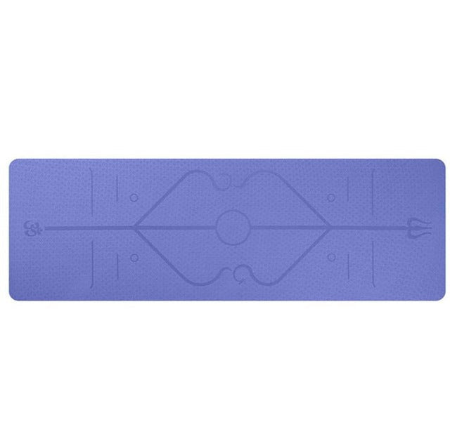 Tapis de Yoga Débutant Antidérapant en TPE avec Lignes de Position - 183×61×6 cm - IVOIRART.COM