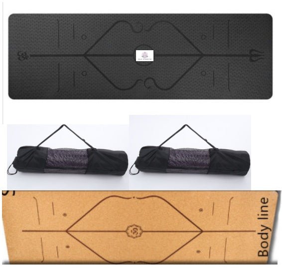 Tapis de Yoga Débutant Antidérapant en TPE avec Lignes de Position - 183×61×6 cm - IVOIRART.COM