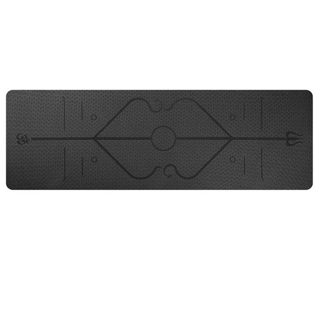 Tapis de Yoga Débutant Antidérapant en TPE avec Lignes de Position - 183×61×6 cm - IVOIRART.COM