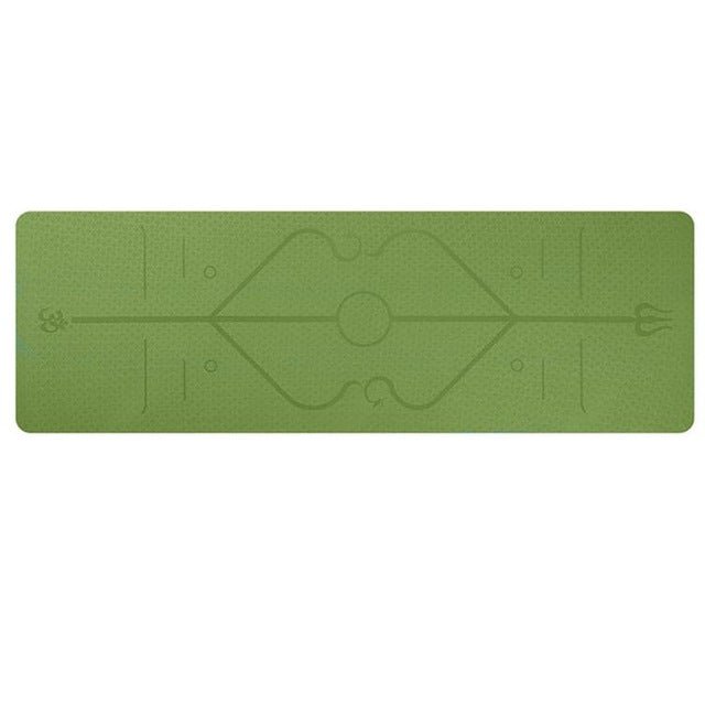Tapis de Yoga Débutant Antidérapant en TPE avec Lignes de Position - 183×61×6 cm - IVOIRART.COM