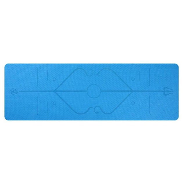 Tapis de Yoga Débutant Antidérapant en TPE avec Lignes de Position - 183×61×6 cm - IVOIRART.COM