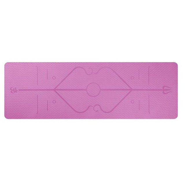 Tapis de Yoga Débutant Antidérapant en TPE avec Lignes de Position - 183×61×6 cm - IVOIRART.COM