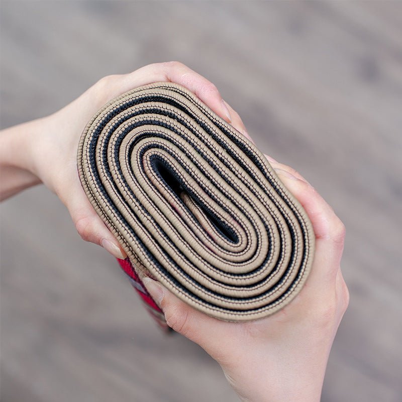 Tapis de yoga en lin et caoutchouc naturel 5mm — 183×68 mm, coloris Linen - Yoga! - IVOIRART.COM