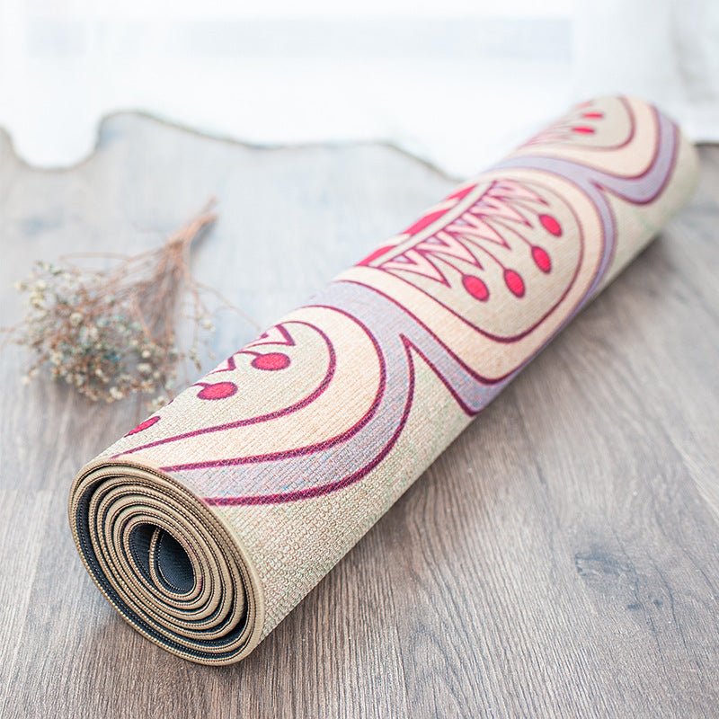 Tapis de yoga en lin et caoutchouc naturel 5mm — 183×68 mm, coloris Linen - Yoga! - IVOIRART.COM