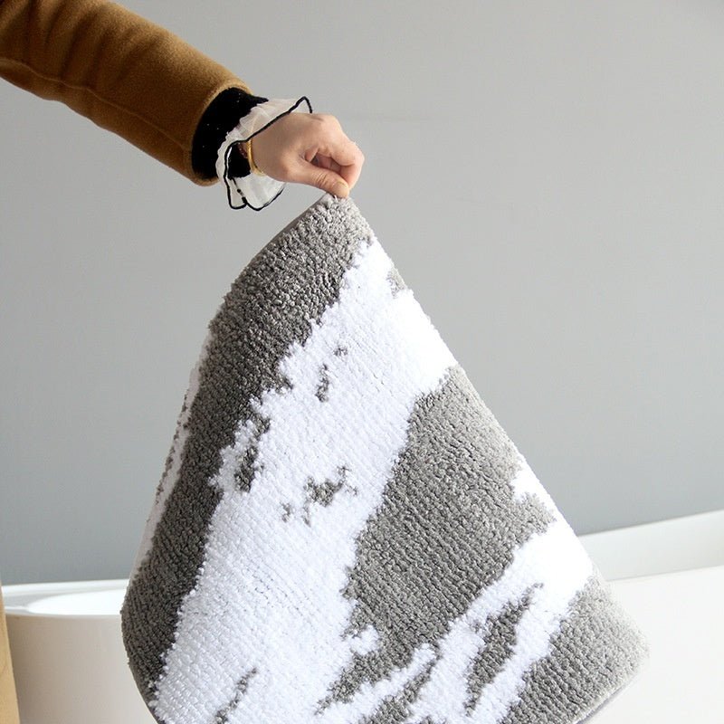 Tapis d’entrée en marbre nordique chic, absorbant et antidérapant pour porte - IVOIRART.COM
