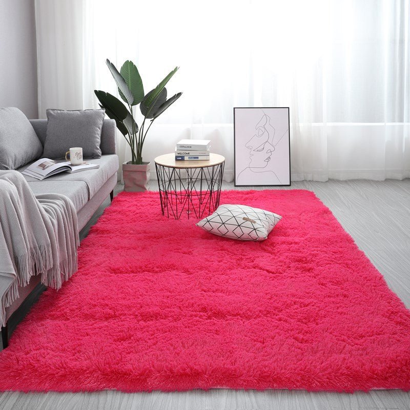 Tapis Nordique Moelleux Rectangle Grand Format Antidérapant Doux Blanc Rouge 13 Couleurs - IVOIRART.COM