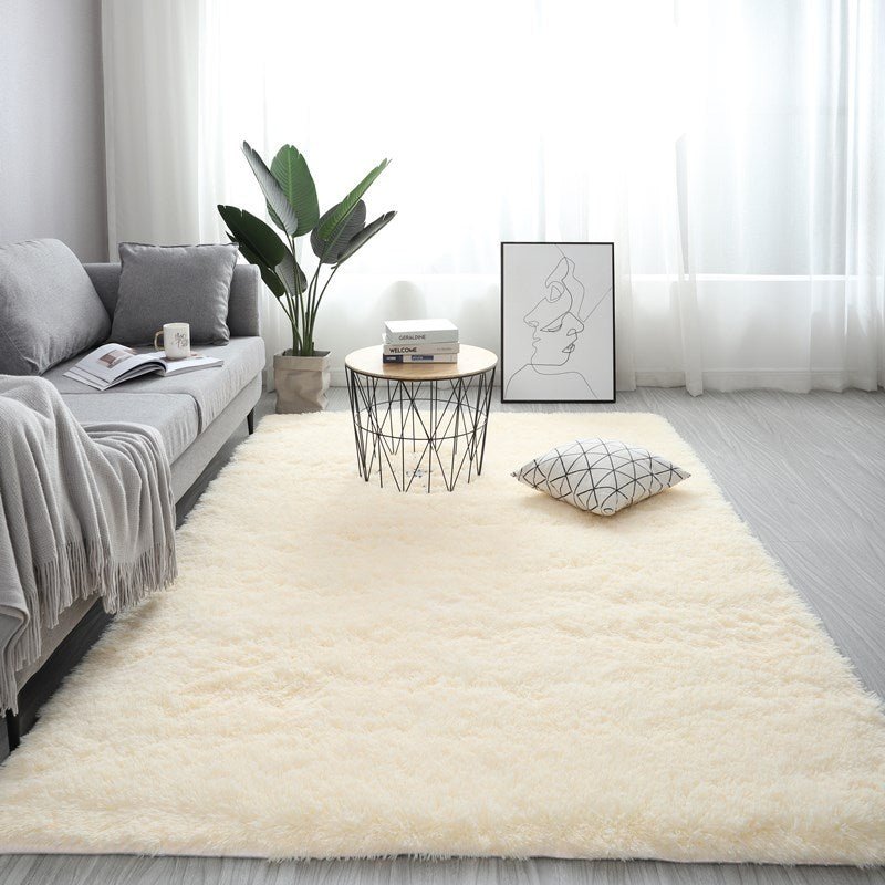 Tapis Nordique Moelleux Rectangle Grand Format Antidérapant Doux Blanc Rouge 13 Couleurs - IVOIRART.COM