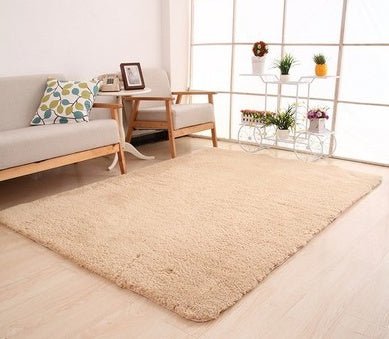 Tapis uni doux et moelleux pour salon et chambre, tapis blanc pelucheux décor maison - IVOIRART.COM