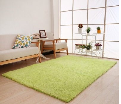 Tapis uni doux et moelleux pour salon et chambre, tapis blanc pelucheux décor maison - IVOIRART.COM