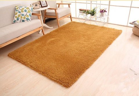 Tapis uni doux et moelleux pour salon et chambre, tapis blanc pelucheux décor maison - IVOIRART.COM