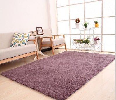 Tapis uni doux et moelleux pour salon et chambre, tapis blanc pelucheux décor maison - IVOIRART.COM