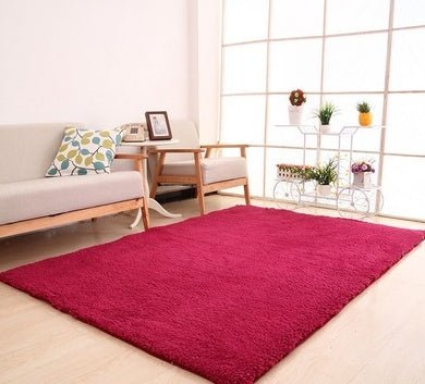 Tapis uni doux et moelleux pour salon et chambre, tapis blanc pelucheux décor maison - IVOIRART.COM