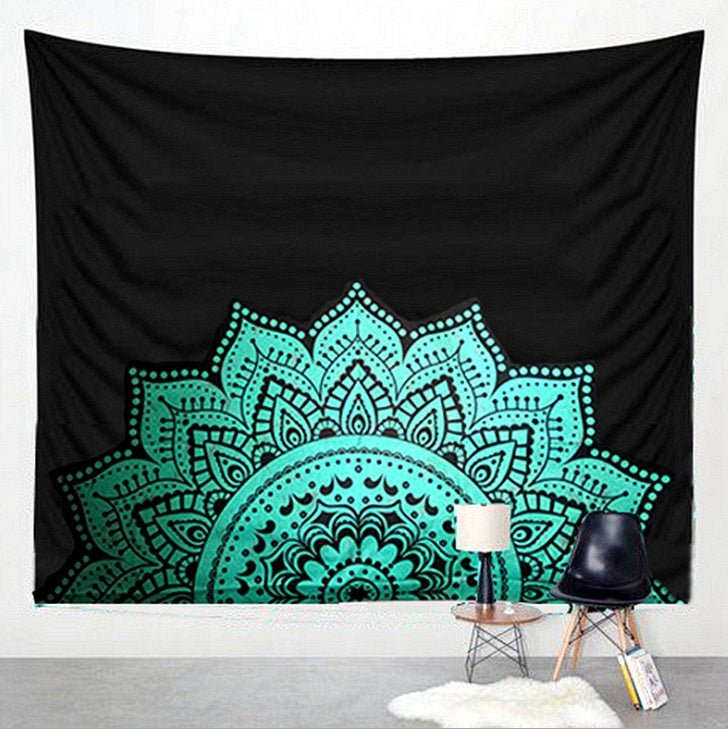 Tapisserie murale imprimée noir et blanc, serviette et couverture de plage - IVOIRART.COM