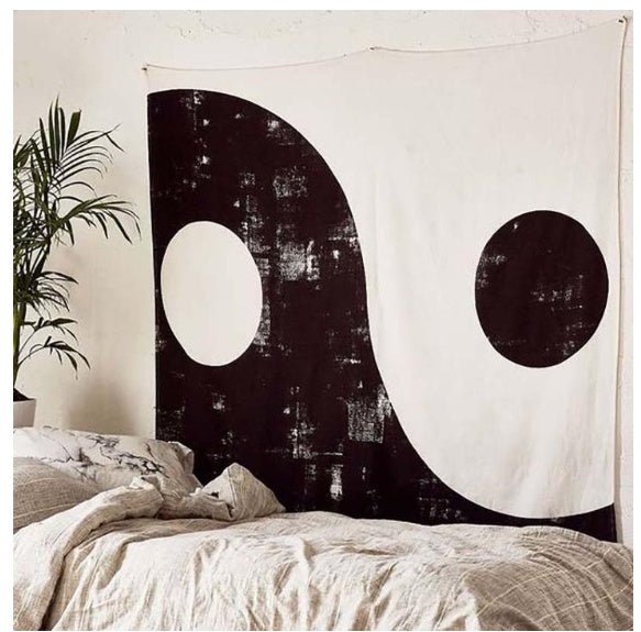 Tapisserie murale imprimée noir et blanc, serviette et couverture de plage - IVOIRART.COM