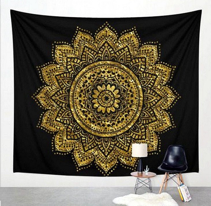 Tapisserie murale imprimée noir et blanc, serviette et couverture de plage - IVOIRART.COM