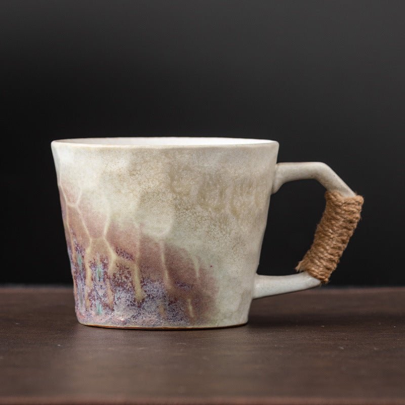 Tasse en porcelaine style japonais minimaliste, 350 ml, trois couleurs émaillée. - IVOIRART.COM