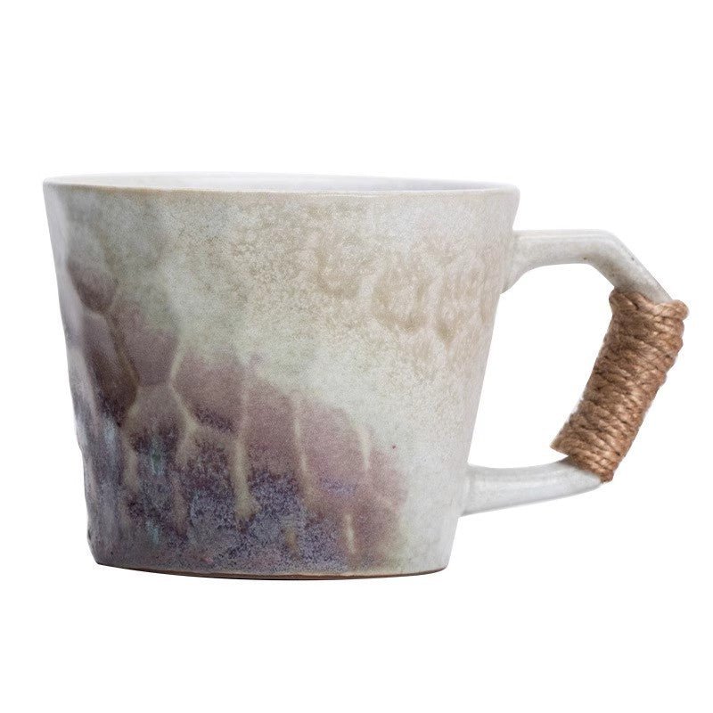 Tasse en porcelaine style japonais minimaliste, 350 ml, trois couleurs émaillée. - IVOIRART.COM