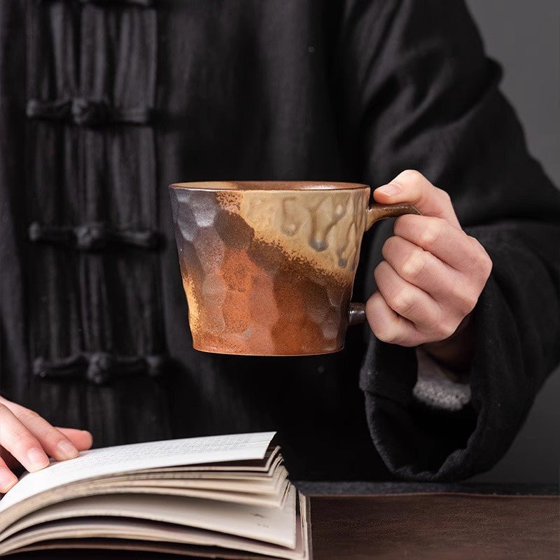 Tasse en porcelaine style japonais minimaliste, 350 ml, trois couleurs émaillée. - IVOIRART.COM