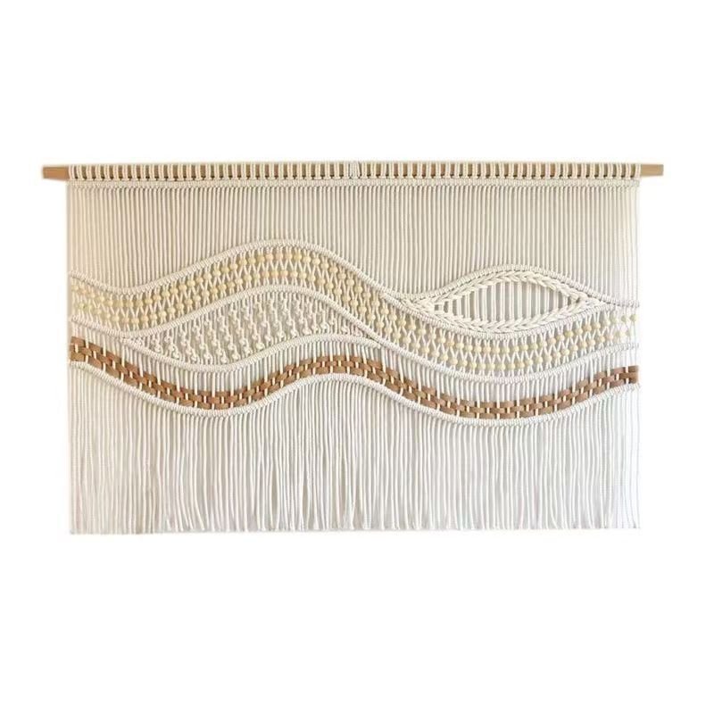 Tassel Tapestry, Nordic-style Living Room, Hand-woven Cotton Rope - IVOIRART.COM