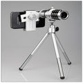 Téléscope mobile universel 12x avec objectif longue focale, trépied ajustable et pince aluminium - IVOIRART.COM
