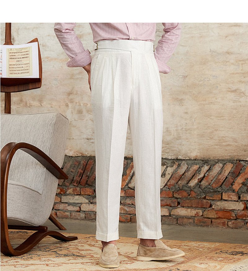 Tencel Cotton Comfortable Breathable Thin High Waist Straight Pants - IVOIRART.COM