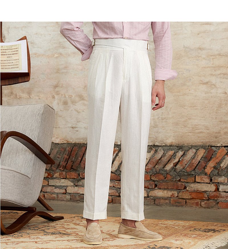 Tencel Cotton Comfortable Breathable Thin High Waist Straight Pants - IVOIRART.COM