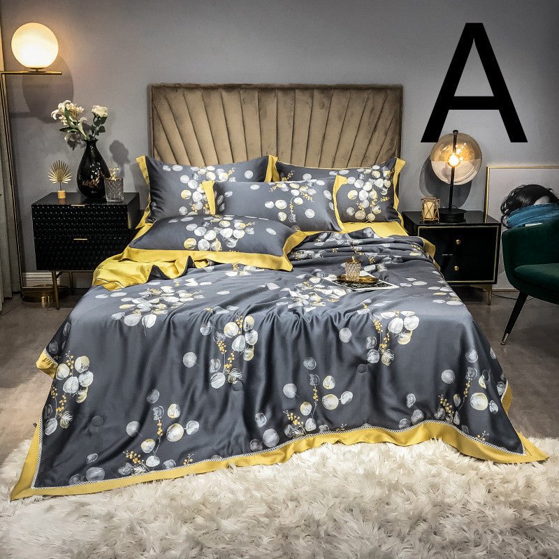 Tencel Summer Cool Quilt Four-piece Air-conditioning Quilt Can Be Washed - IVOIRART.COM
