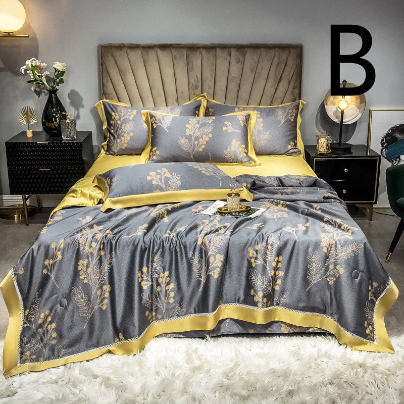 Tencel Summer Cool Quilt Four-piece Air-conditioning Quilt Can Be Washed - IVOIRART.COM
