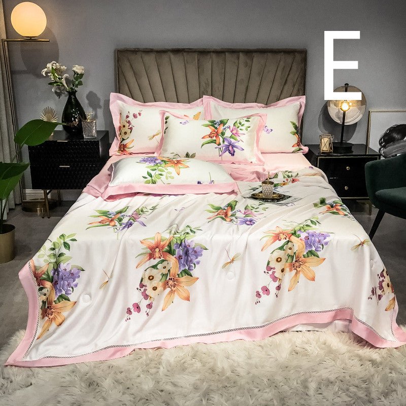Tencel Summer Cool Quilt Four-piece Air-conditioning Quilt Can Be Washed - IVOIRART.COM