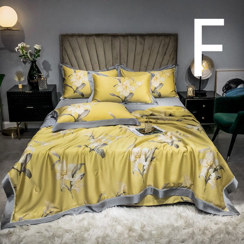 Tencel Summer Cool Quilt Four-piece Air-conditioning Quilt Can Be Washed - IVOIRART.COM