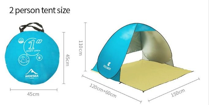 Tente de plage double automatique avec protection solaire UV et pare-soleil - IVOIRART.COM