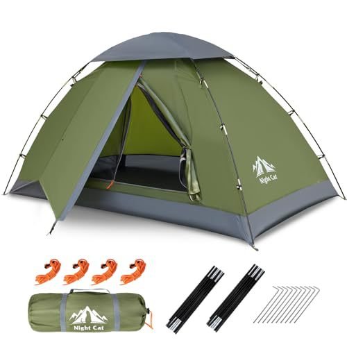 Tente familiale instantanée étanche camping petite maison pour 2 personnes verte - IVOIRART.COM