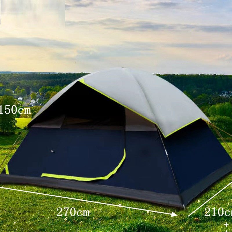 Tente noire 4 personnes avec revêtement obscurcissant pour camping en famille et randonnée - IVOIRART.COM