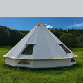 Tente Yourte Outdoor Camping Pyramide avec Cheminée Protection Solaire 4-5m - IVOIRART.COM