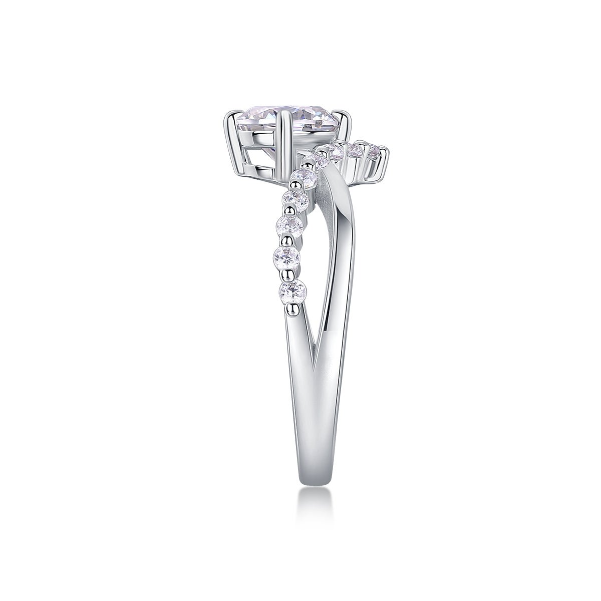 The Crown Of Love - Set With 1-carat Top-quality Moissanite S925 Silver And Platinum-plated Diamond Wedding Ring. The Ring Can Be Inspected With A Diamond Pen - IVOIRART.COM