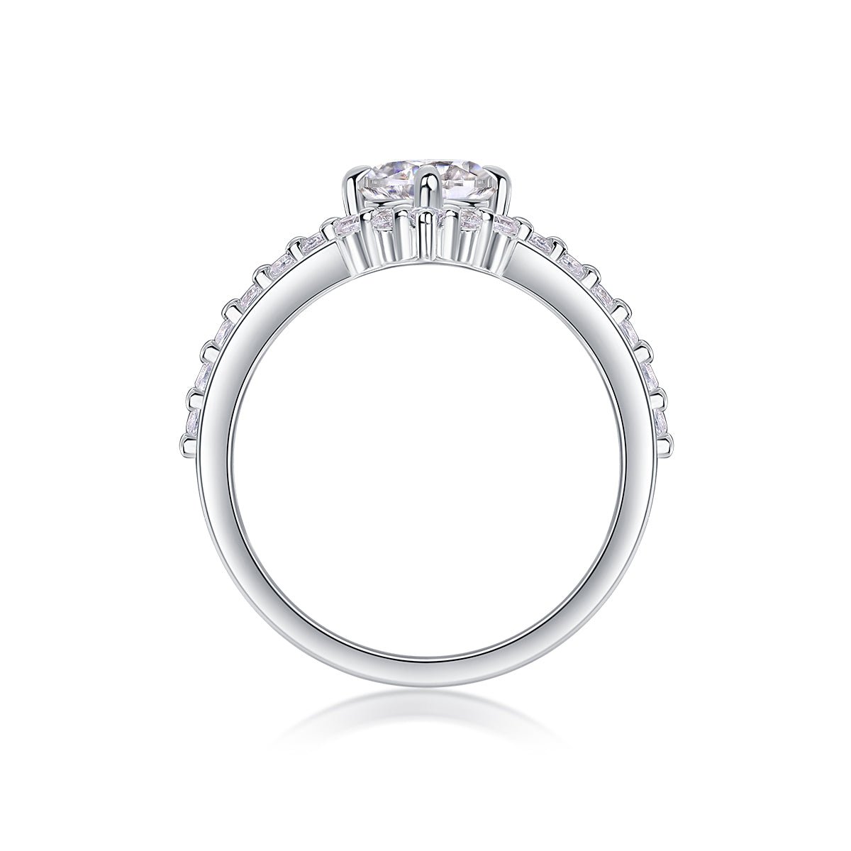 The Crown Of Love - Set With 1-carat Top-quality Moissanite S925 Silver And Platinum-plated Diamond Wedding Ring. The Ring Can Be Inspected With A Diamond Pen - IVOIRART.COM