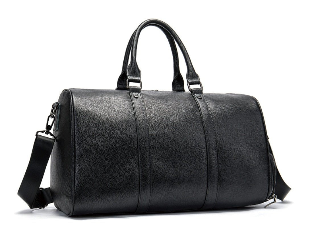 The first layer of leather leisure portable travel bag luggage bag with independent shoes single shoulder diagonal package - IVOIRART.COM