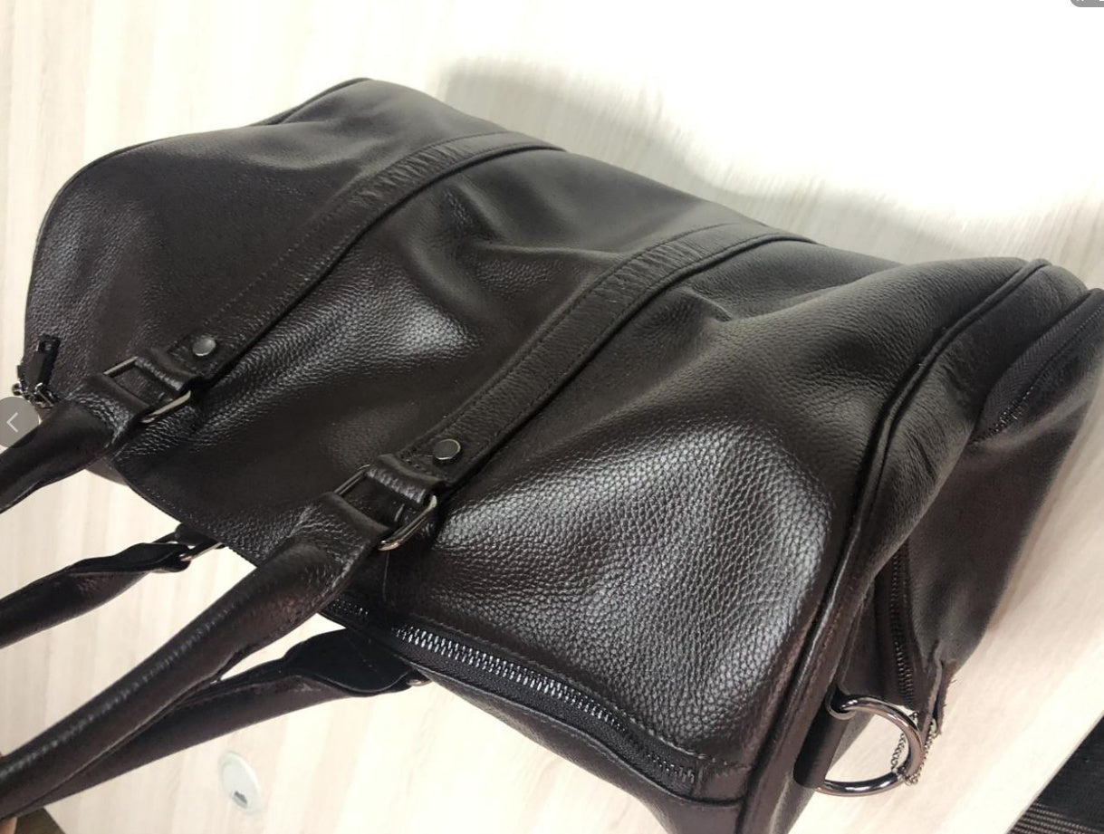 The first layer of leather leisure portable travel bag luggage bag with independent shoes single shoulder diagonal package - IVOIRART.COM