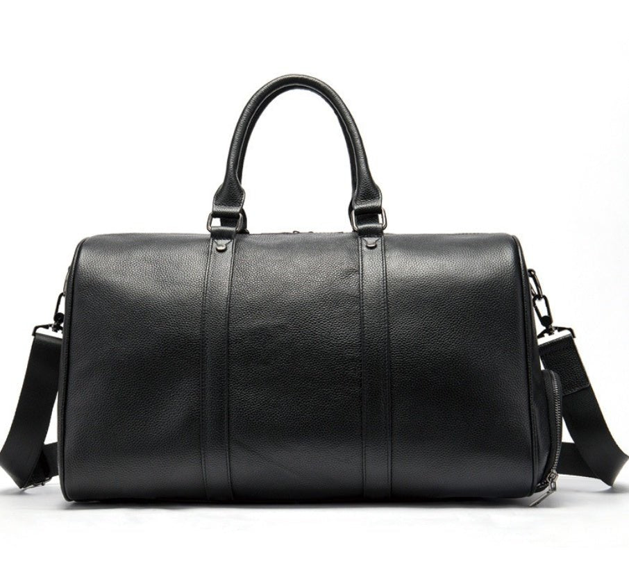 The first layer of leather leisure portable travel bag luggage bag with independent shoes single shoulder diagonal package - IVOIRART.COM