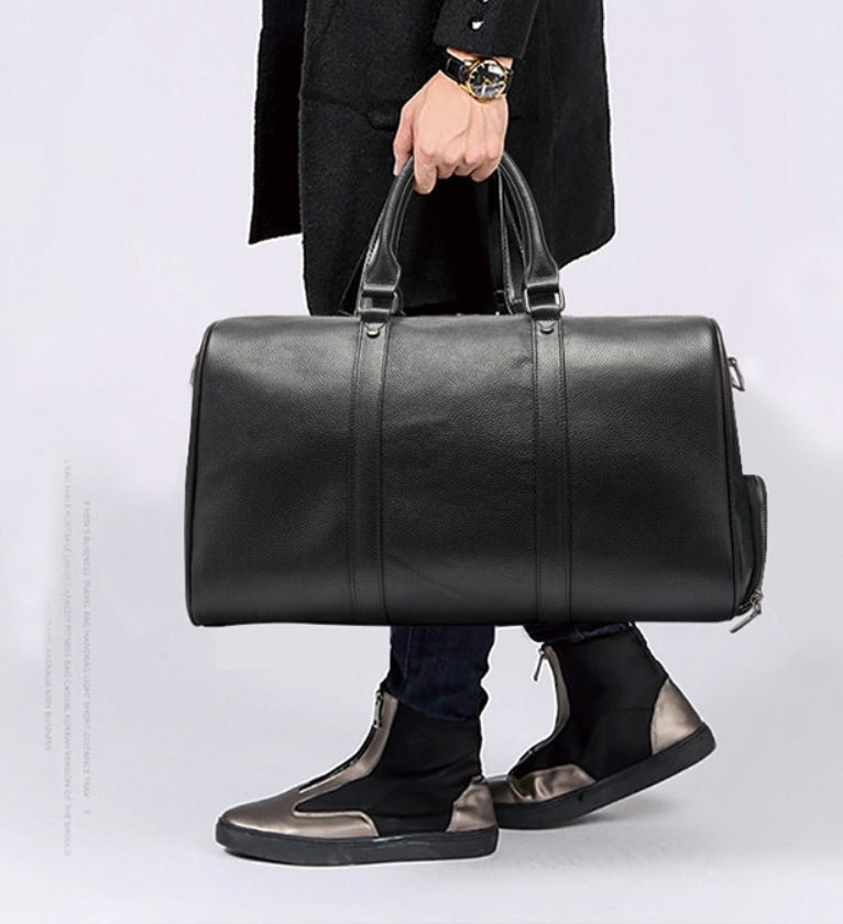 The first layer of leather leisure portable travel bag luggage bag with independent shoes single shoulder diagonal package - IVOIRART.COM