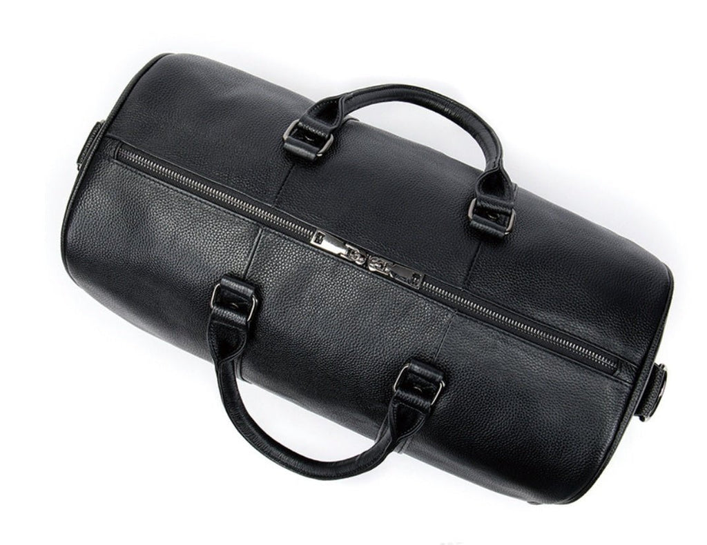The first layer of leather leisure portable travel bag luggage bag with independent shoes single shoulder diagonal package - IVOIRART.COM