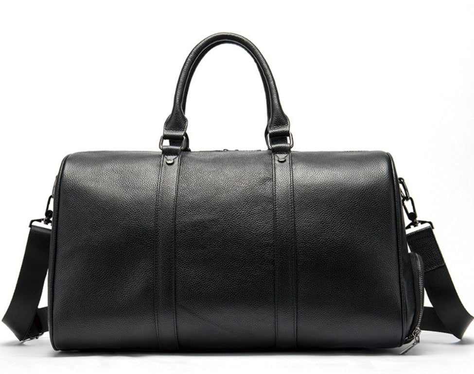 The first layer of leather leisure portable travel bag luggage bag with independent shoes single shoulder diagonal package - IVOIRART.COM