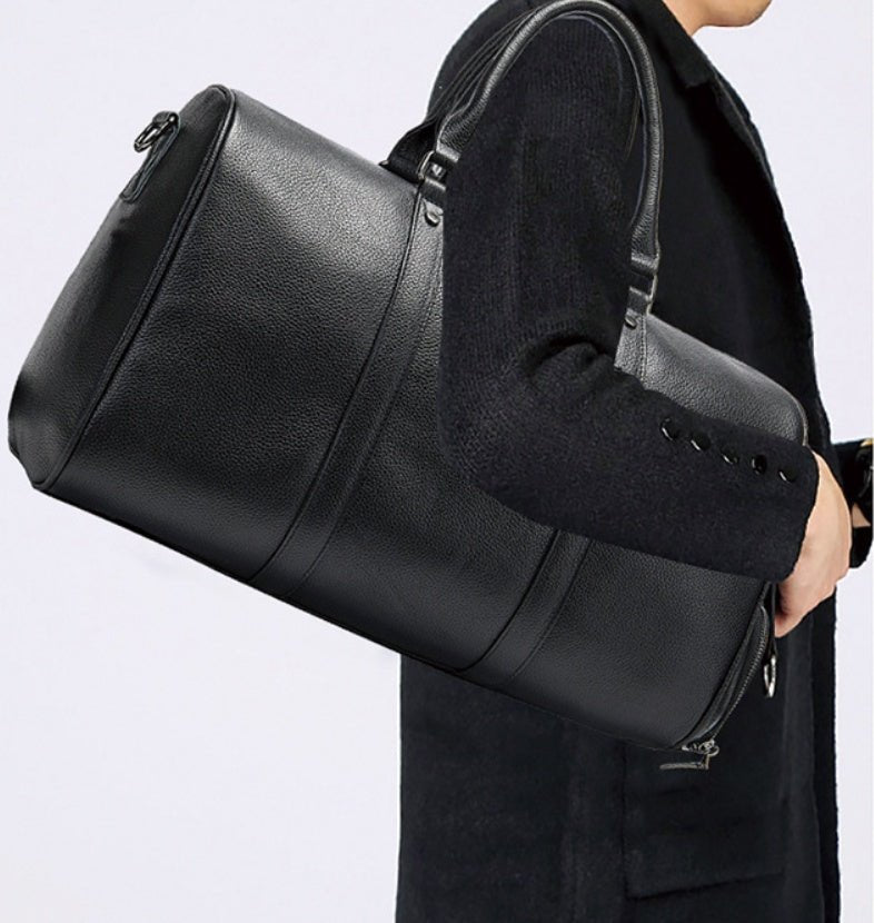 The first layer of leather leisure portable travel bag luggage bag with independent shoes single shoulder diagonal package - IVOIRART.COM