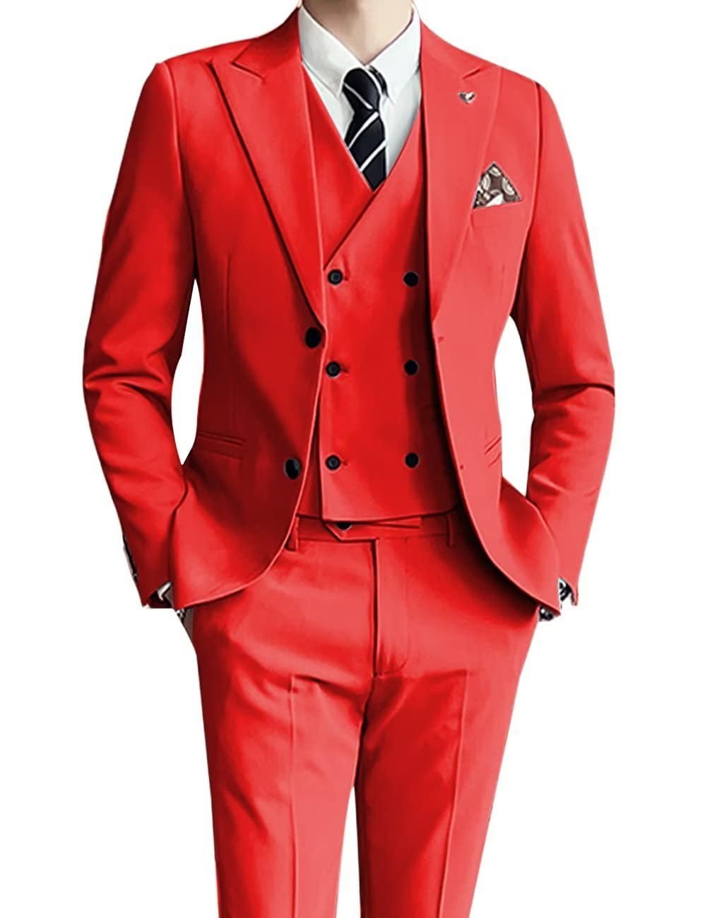 Three-piece Men's Suit Slim Fit Suit - IVOIRART.COM