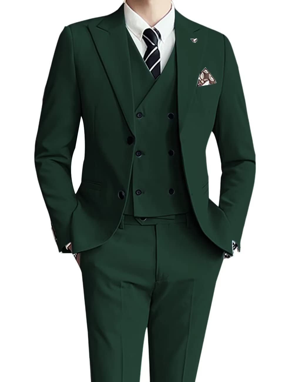 Three-piece Men's Suit Slim Fit Suit - IVOIRART.COM