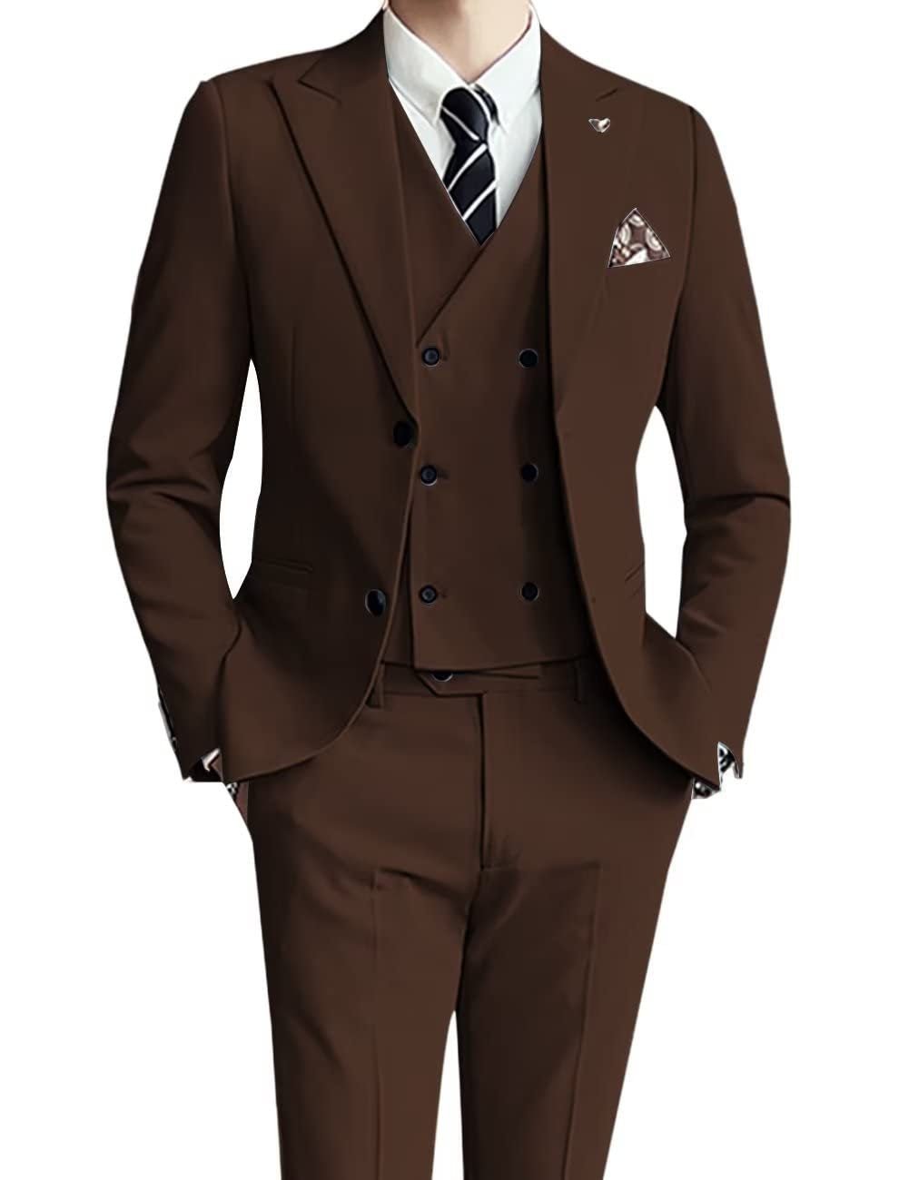 Three-piece Men's Suit Slim Fit Suit - IVOIRART.COM