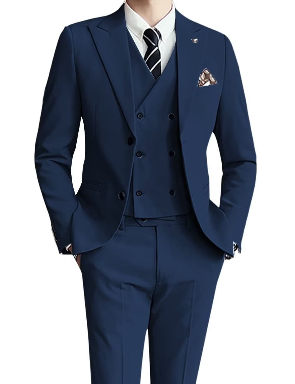 Three-piece Men's Suit Slim Fit Suit - IVOIRART.COM