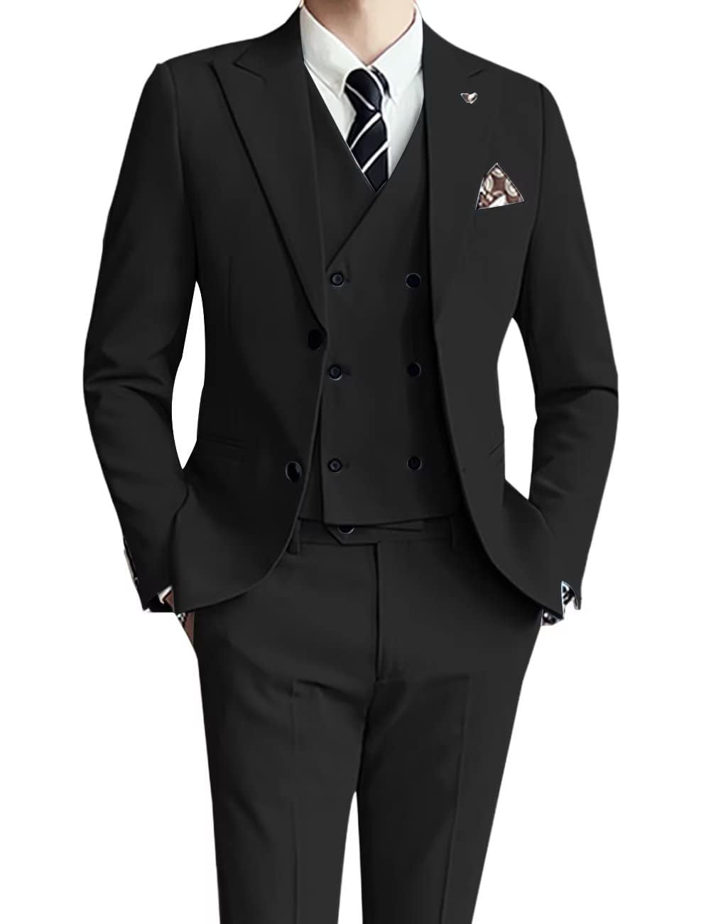 Three-piece Men's Suit Slim Fit Suit - IVOIRART.COM