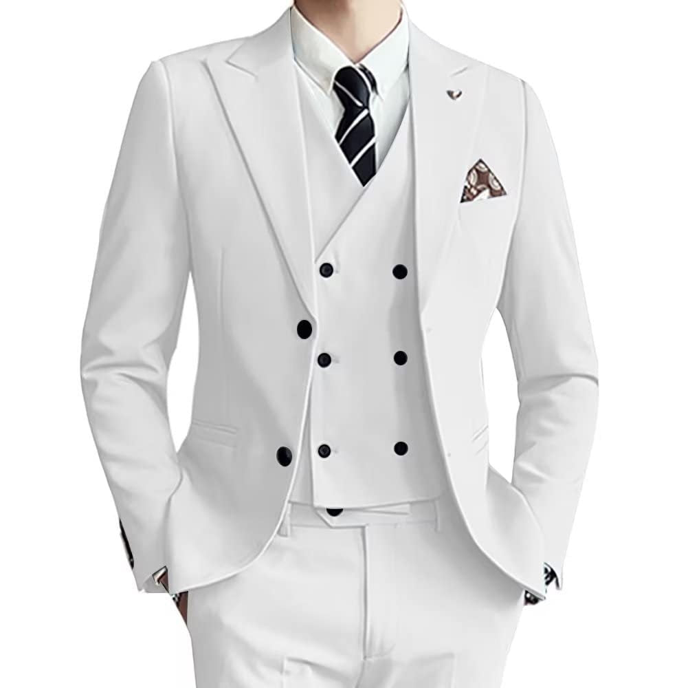 Three-piece Men's Suit Slim Fit Suit - IVOIRART.COM