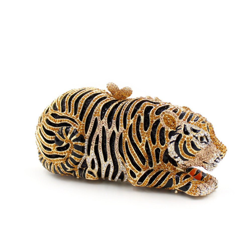 Tiger Rhinestone Metal Crystal Evening Bag - IVOIRART.COM